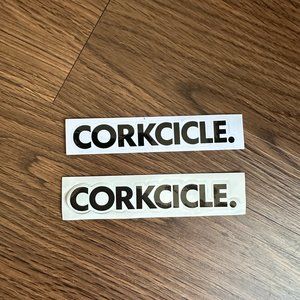 NEW Set of 2 White & Black Corkcicle Sticker Decal